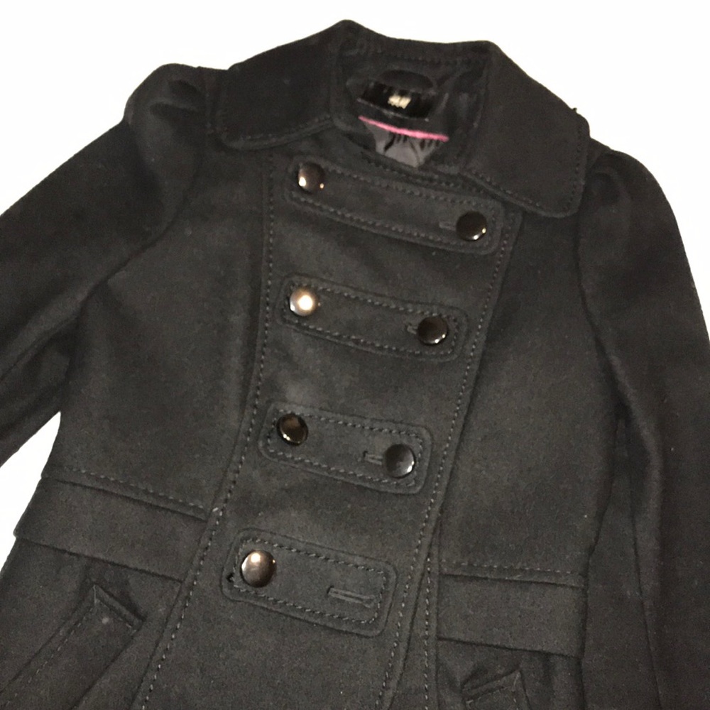 H&M black peacoat